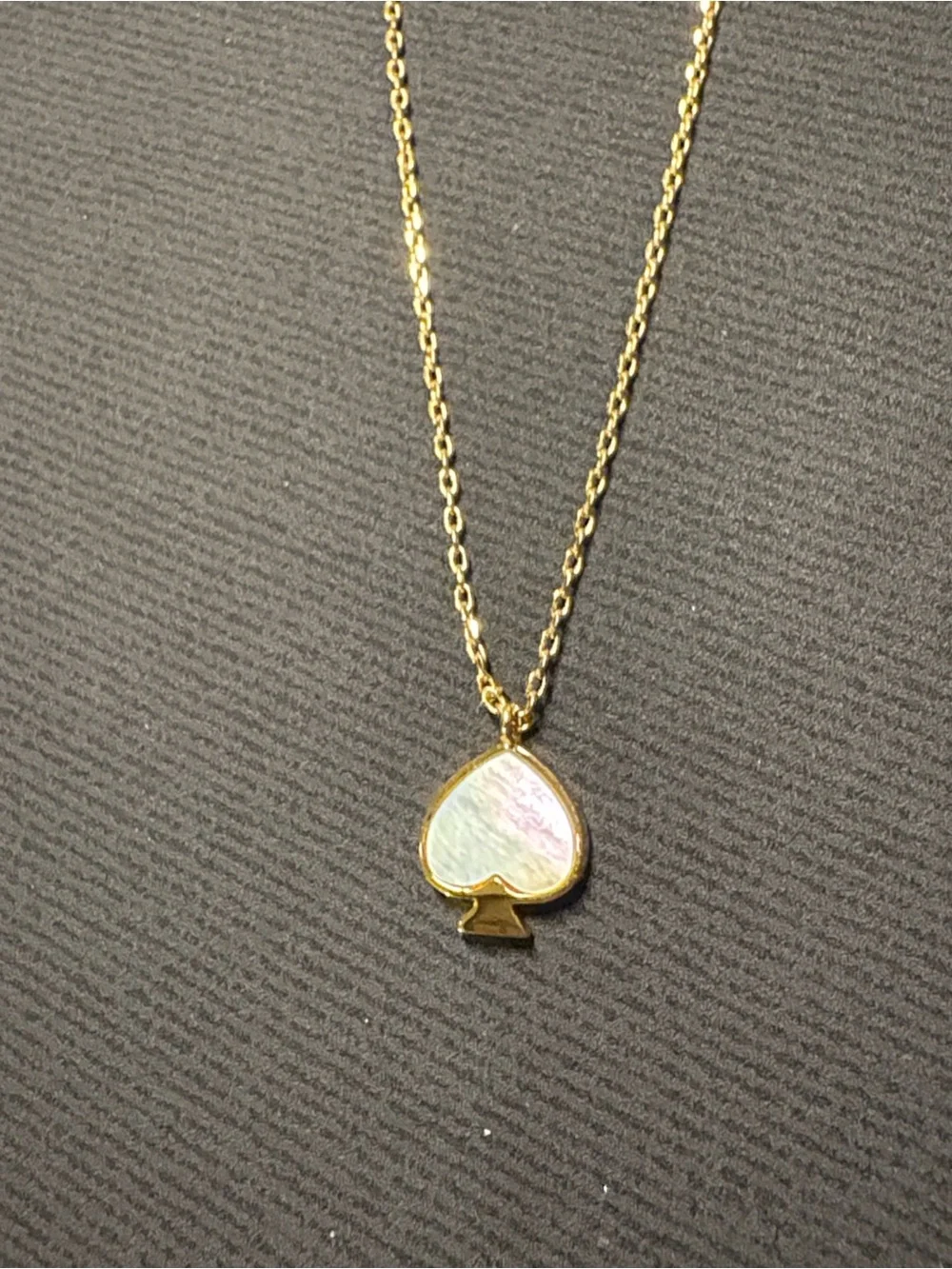 NWT kate spade gold-tone layered chain necklace with opal spade charm